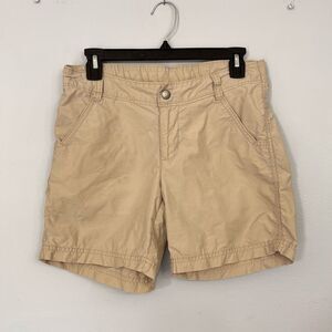 Columbia Women’s Flat Front Khaki Chino Hiking Outdoors Shorts Size 4 Inseam 6”